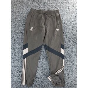 Adidas Real Madrid Track Pants Mens Grey White Navy Trefoil Soccer Joggers Large